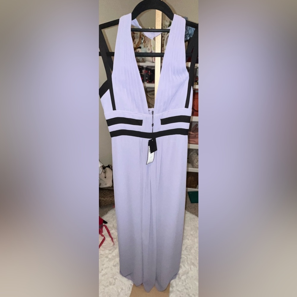BCBGMaxAzria Lavender and Black Halter Dress